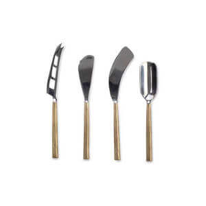 Nkuku Darsa Cheese Knife Set 4 Brushed Gold